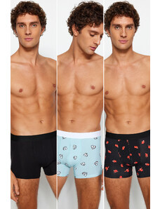 Trendyol 3-Pack Multi Color Animal Pattern-Flat Cotton Couple Boxer