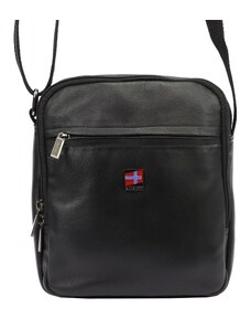 Pánská kožená taška přes rameno Nordee MSD-02 GM07 černá