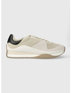 Sneakers boty Calvin Klein LOW TOP LACE UP béžová barva, HM0HM01286