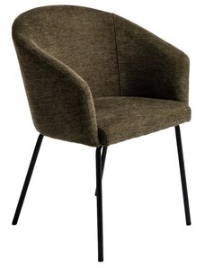Olivově zelená čalouněná jídelní židle Unique Furniture Easton