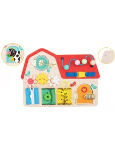 Tooky Toy Dřevěná Montessori manipulační deska Tooky