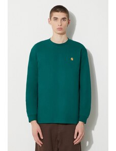 Bavlněné tričko s dlouhým rukávem Carhartt WIP Longsleeve Chase T-Shirt zelená barva, I026392.1YWXX