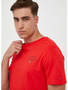 Bavlněné tričko Tommy Hilfiger oranžová barva, UM0UM02916