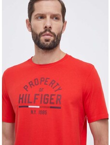 Tričko Tommy Hilfiger oranžová barva, s potiskem
