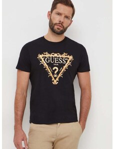 Bavlněné tričko Guess černá barva, s potiskem, M4RI62 K9RM1