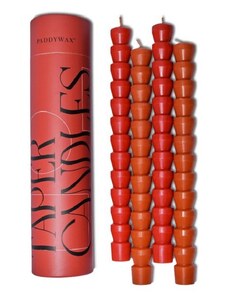 Paddywax Přírodní dekorativní svíčky Taper Red & Terracotta 4 ks