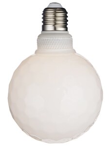 Opálově bílá dekorativní žárovka Halo Design COLORS Geo E27 4W 9,5 cm