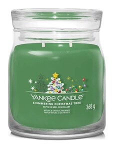 Yankee Candle vonná svíčka Signature ve skle střední Shimmering Christmas Tree 368g