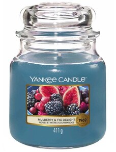 Yankee Candle vonná svíčka Classic ve skle střední Mulberry & Fig Delight 411g
