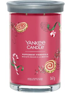 Yankee Candle vonná svíčka Signature Tumbler ve skle velká Peppermint Pinwheels 567g