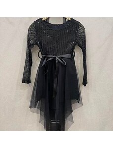 By Mini - butik Premium flitr šaty s tylem černé