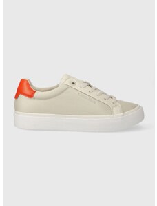 Sneakers boty Calvin Klein VULC LACE UP - DIAMOND FOXING béžová barva, HW0HW01865