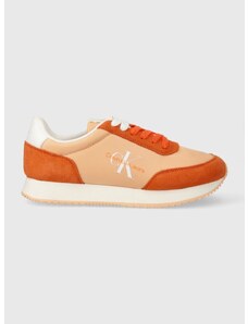 Sneakers boty Calvin Klein Jeans RETRO RUNNER LOW LACE NY ML oranžová barva, YW0YW01326