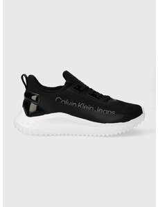 Sneakers boty Calvin Klein Jeans EVA RUN SLIPON LACE MIX LUM WN černá barva, YW0YW01303