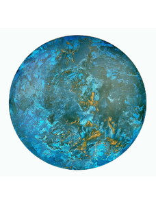 Kopar Stolní deska Ocean1 kruh 98cm oxidovaná měď