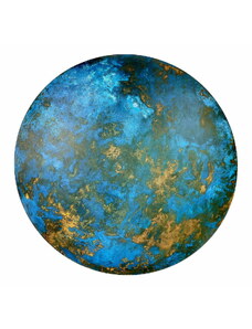 Kopar Stolní deska Ocean3 kruh 98cm oxidovaná měď