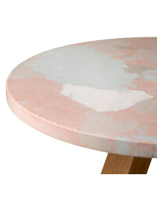 MADU Teraco stůl Rosa Corallo 60cm dubové podnoží