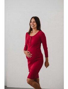 milk & love Těhotenské, kojící šaty Tummy Red
