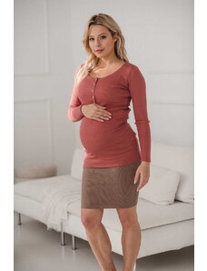 milk & love Těhotenské, kojící tričko Tummy Dusty Cedar