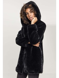 UC Ladies Dámský Teddy Coat s kapucí černý