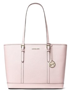 Kožená kabelka Michael Kors lg Jet Set tote blush růžová