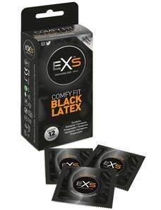 ostatní EXS Comfy Fit Black Latex 12 ks