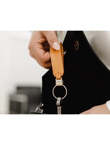 Kožené poutko na klíče Orbitkey Loop Keychain Orange oranžové