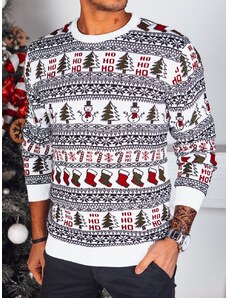 Dstreet Originální bílý vánoční svetr