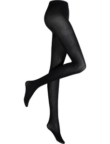bonprix Pletené punčochové kalhoty s pohodlnými lemy, z bavlny Černá