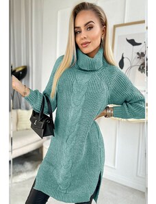 AO_SK Zelené dámský dlouhý svetr