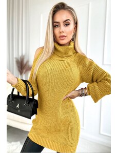 AO_SK Žluté dámský dlouhý svetr