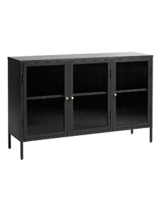 Černá kovová vitrína Unique Furniture Bronco 85 x 132 cm