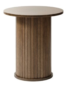 Tmavě hnědý dubový odkládací stolek Unique Furniture Nola 50 cm