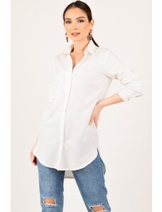armonika Women's White Tunic Shirt
