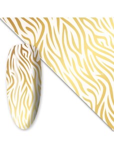Zdobicí fólie na nehty - Gold Zebra, 100 cm