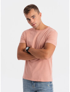 Ombre Clothing Pánské tričko bez potisku - béžová S1370