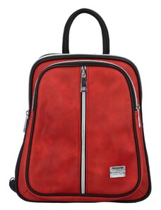 Tessra Módní dámský koženkový batoh Florence, červeno-černý