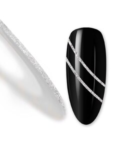 Samolepicí páska na nehty - Silver Glitter, 1 mm