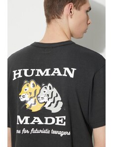 Bavlněné tričko Human Made Pocket černá barva, HM26CS003