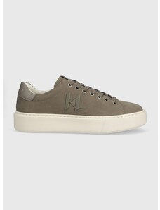 Semišové sneakers boty Karl Lagerfeld MAXI KUP šedá barva