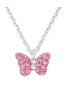 Dětský stříbrný náhrdelník s motýlkem Planet Shop