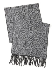 AC&Co / Altınyıldız Classics Men's Grey-black Patterned Scarf