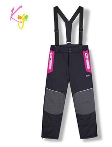 Dívčí zimní lyžařské kalhoty Kugo DK8231, černé s růžovou