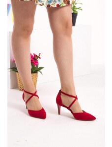 Fox Shoes Red Women's Heeled Shoes