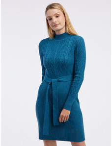 Orsay Petrolejové dámské svetrové šaty - Dámské