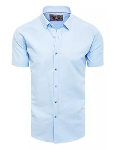 Dstreet modrá pánská košile s krátkým rukávem KX0985