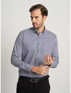 Willsoor Pánská košile slim fit s modro-bílým pruhovaným vzorem 15943