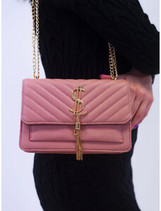 BudesIN Elegantní růžová koženková kabelka Kvezi