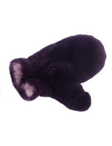 Splus Kožešinová masážní rukavice z králičí kožešiny MAR32 bordová šedá