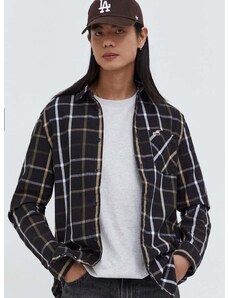 Košile Tommy Jeans černá barva, regular, s klasickým límcem